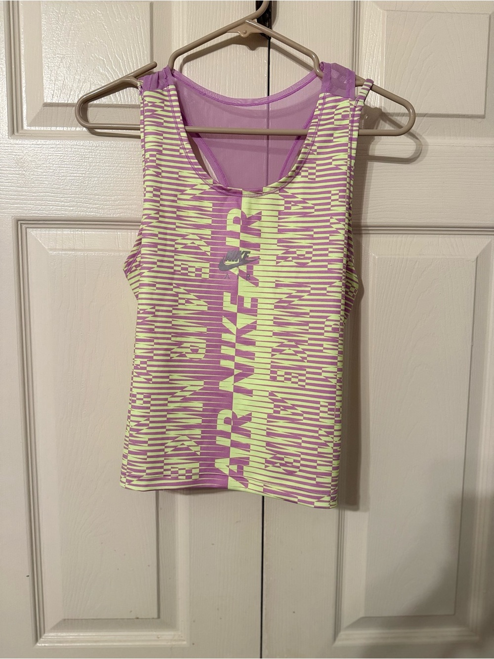 Nike Women’s Lavender and Pale Yellow Striped Air Tank Top